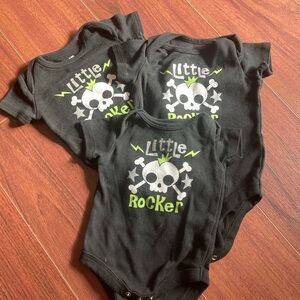 Black Little Rocker Kids One Piece (0-3M, 3-6M, 6-9M)